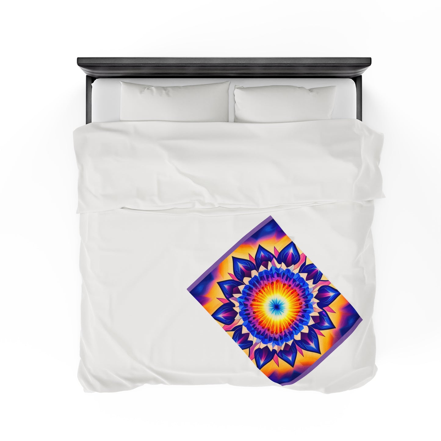 Velveteen Plush Blanket Flower Mandala