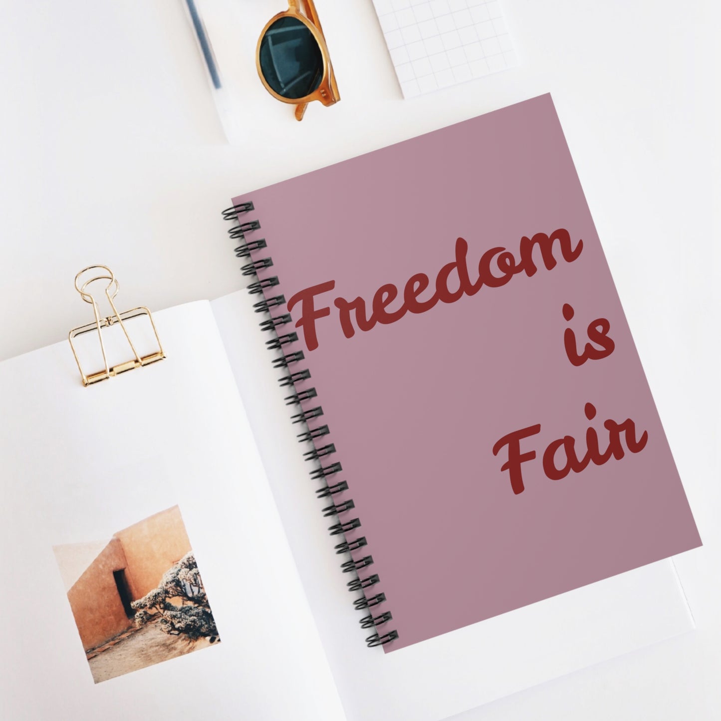 Spiral Notebook - Ruled Line Freedom is Fair