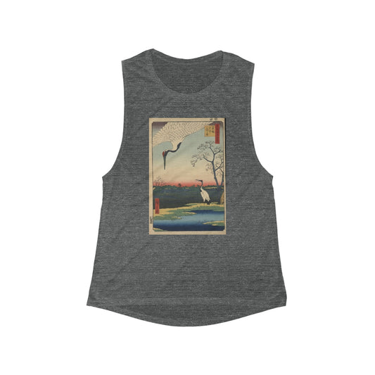 Women's Flowy Scoop Muscle Tank Cranes