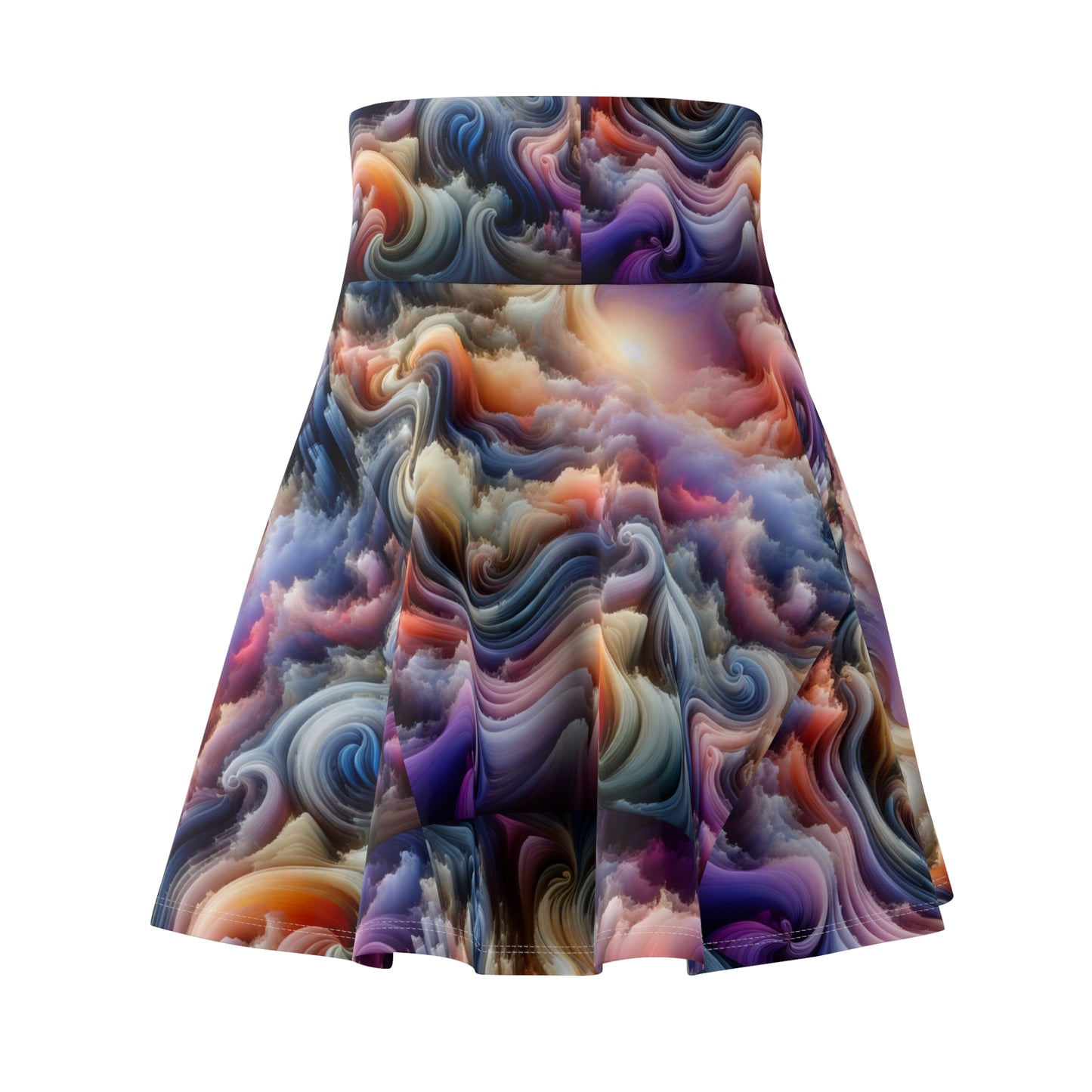 Women's Skater Skirt (AOP) Galaxy Pattern Purple and Peach