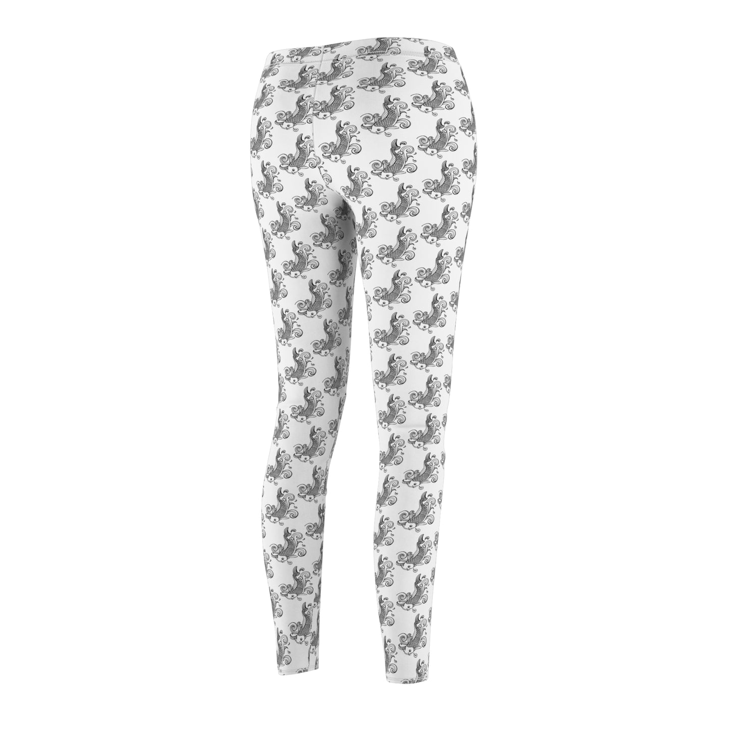 Women's Cut & Sew Casual Leggings (AOP) Koi Fish