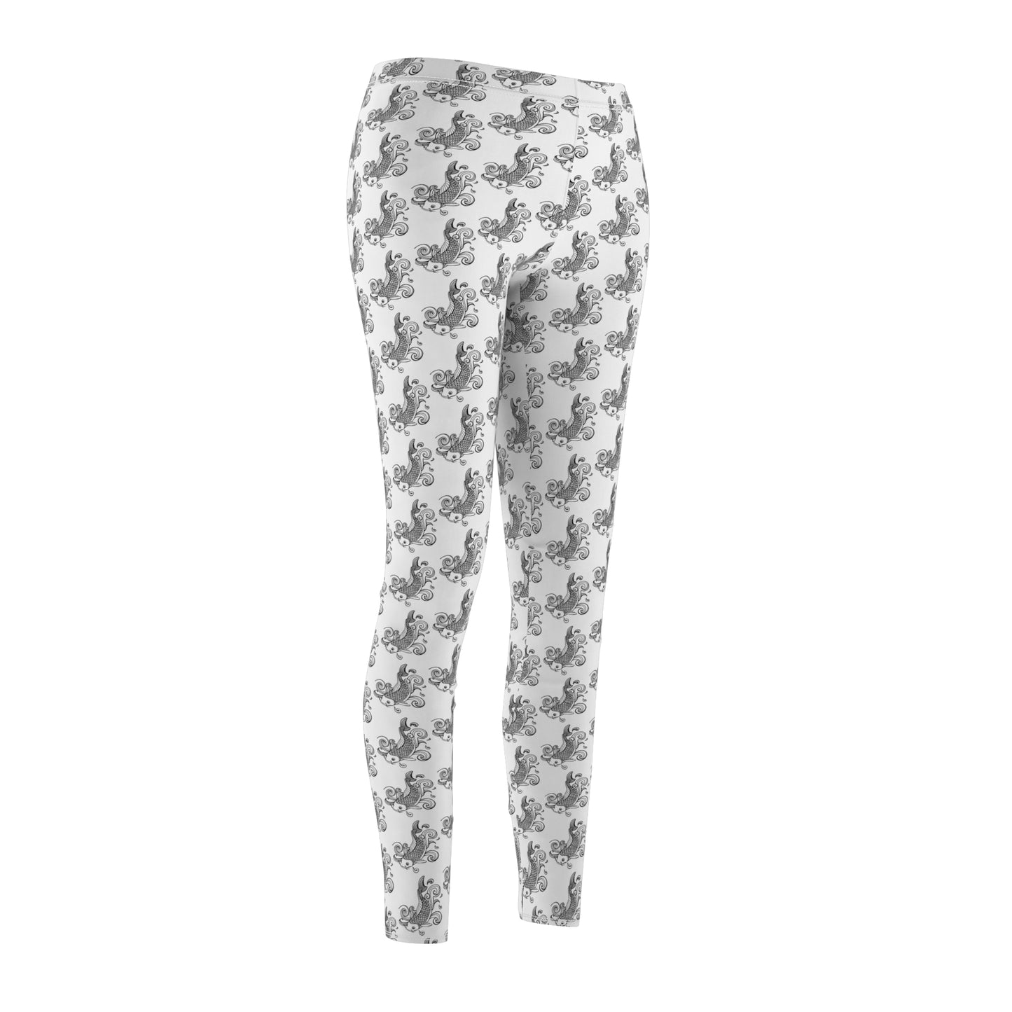 Women's Cut & Sew Casual Leggings (AOP) Koi Fish