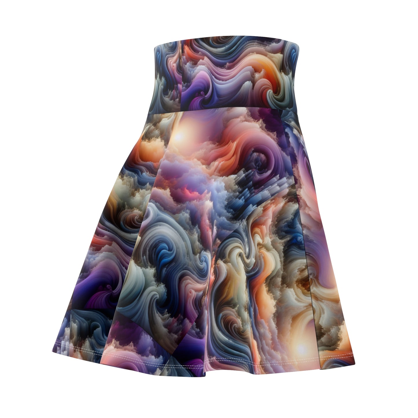 Women's Skater Skirt (AOP) Galaxy Pattern Purple and Peach