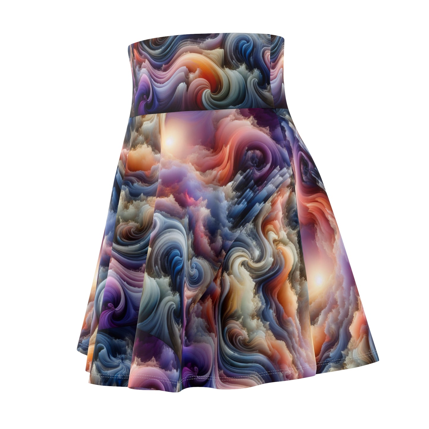 Women's Skater Skirt (AOP) Galaxy Pattern Purple and Peach