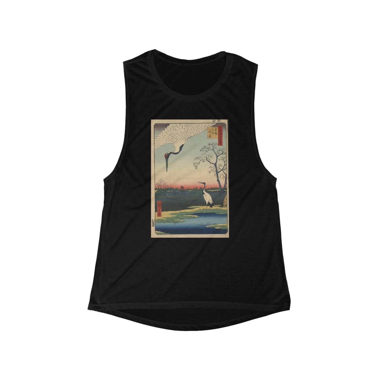 Women's Flowy Scoop Muscle Tank Cranes