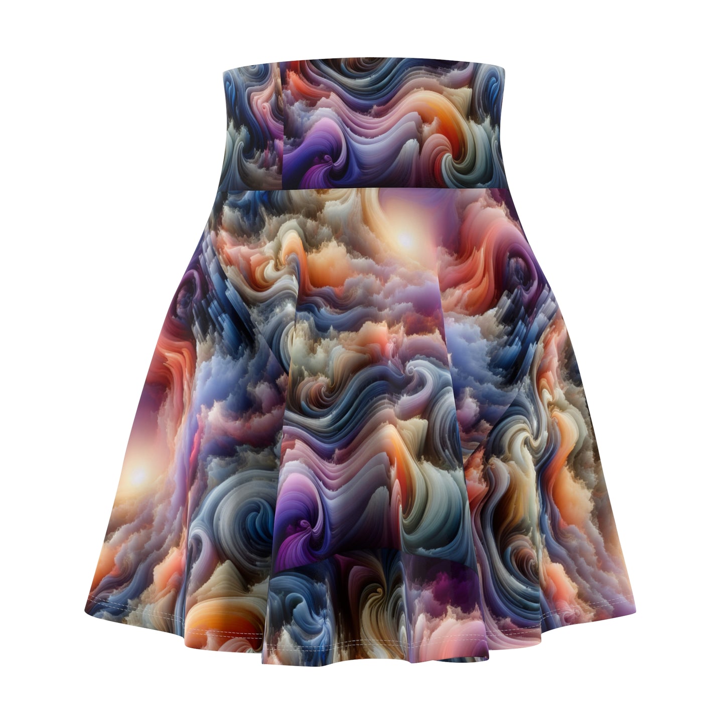 Women's Skater Skirt (AOP) Galaxy Pattern Purple and Peach