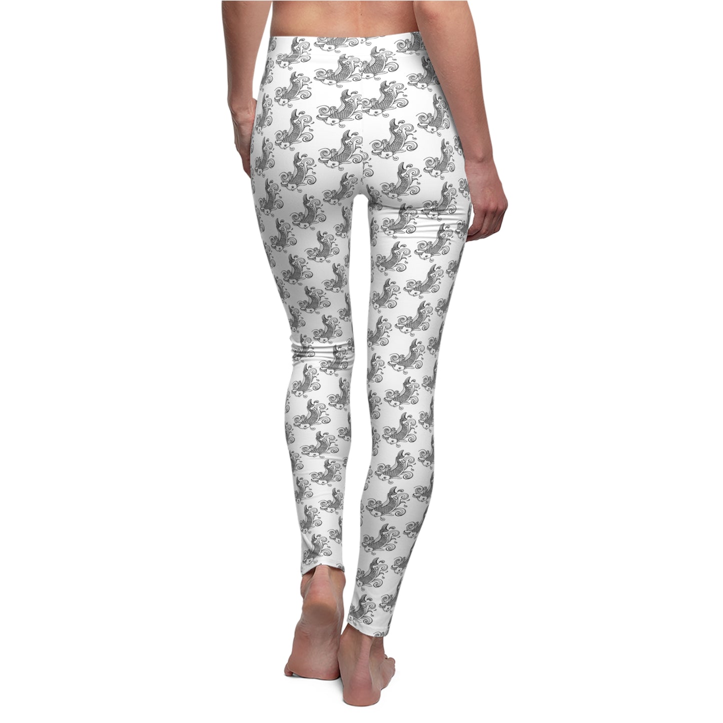 Women's Cut & Sew Casual Leggings (AOP) Koi Fish