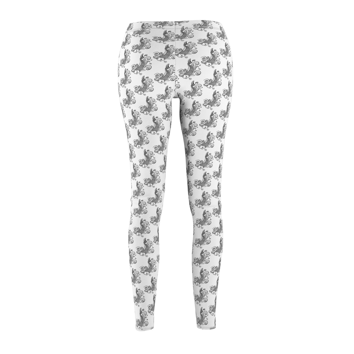 Women's Cut & Sew Casual Leggings (AOP) Koi Fish