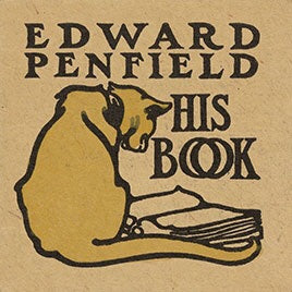 Edward Penfield His Book Early Print of a Cat Reading